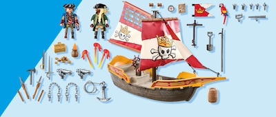 Foto 7 | Barco Pirata Playmobil 71418 Con 2 Figuras Y 98 Accesorios - Venta Internacional.