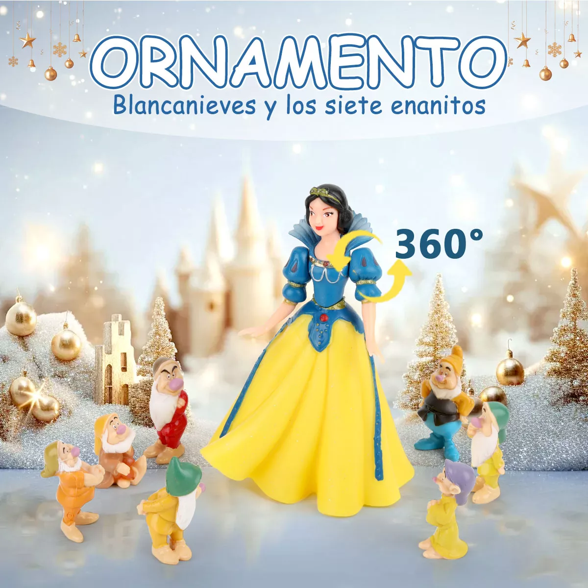 Foto 4 pulgar | 8pc Muñecas De Juguete Blancanieves Y Los Siete Enanitos Colores