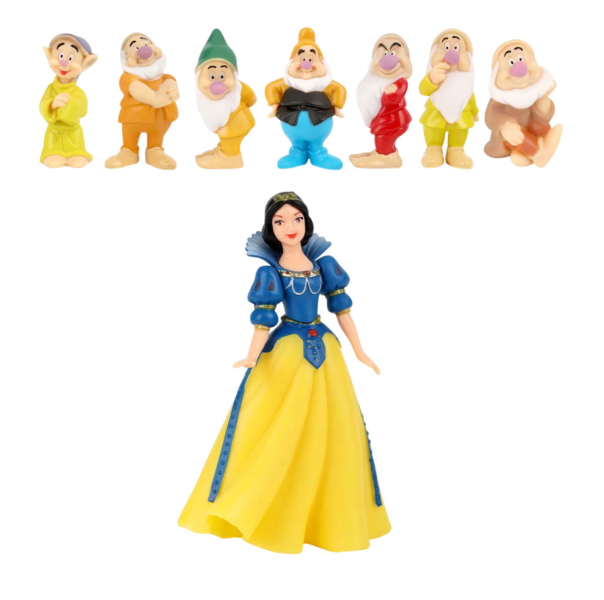 8pc Muñecas De Juguete Blancanieves Y Los Siete Enanitos Colores