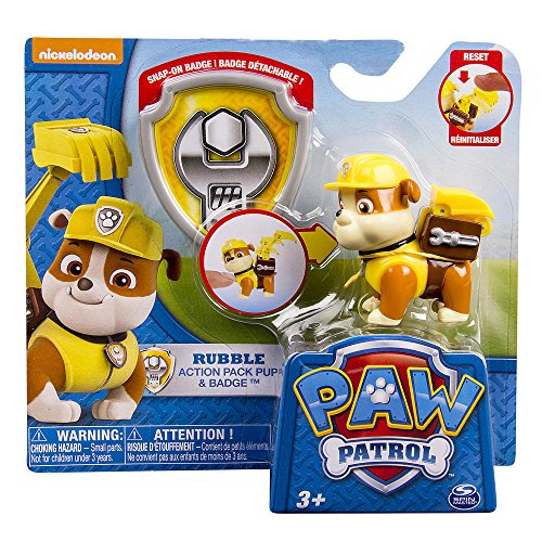 Foto 3 pulgar | Figura de Acción Paw Patrol Rubble con Transforming Digger - Venta Internacional