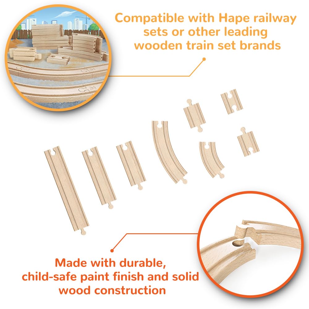 Foto 3 pulgar | Paquete De Rieles De Superexpansión Wooden Railway Hape, 24 Unidades - Venta Internacional.