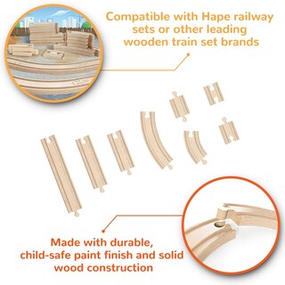 Foto 2 | Paquete De Rieles De Superexpansión Wooden Railway Hape, 24 Unidades - Venta Internacional.