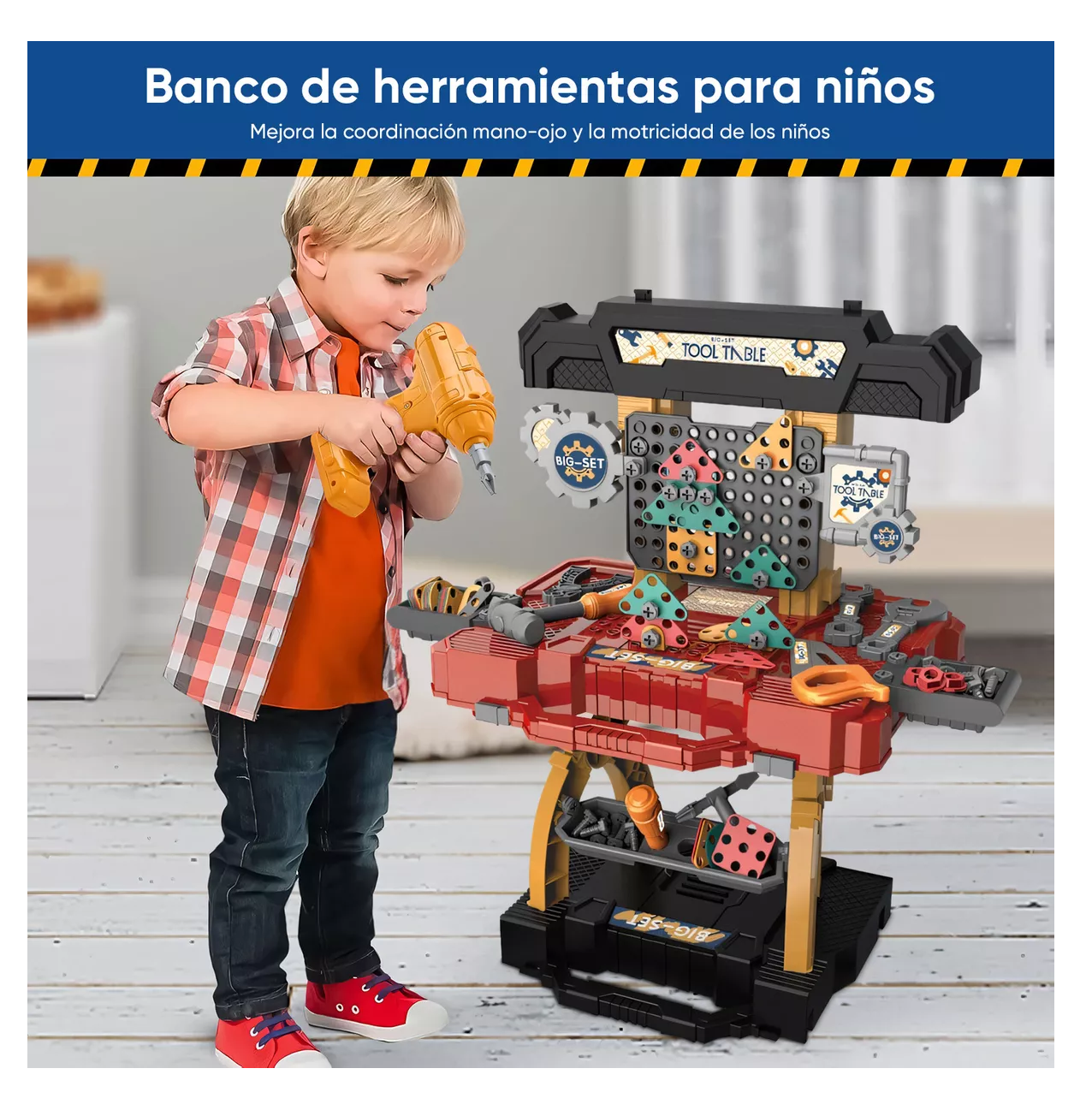 Foto 4 pulgar | Juego de Caja de Herramientas de Juguete para Niños 2 en 1