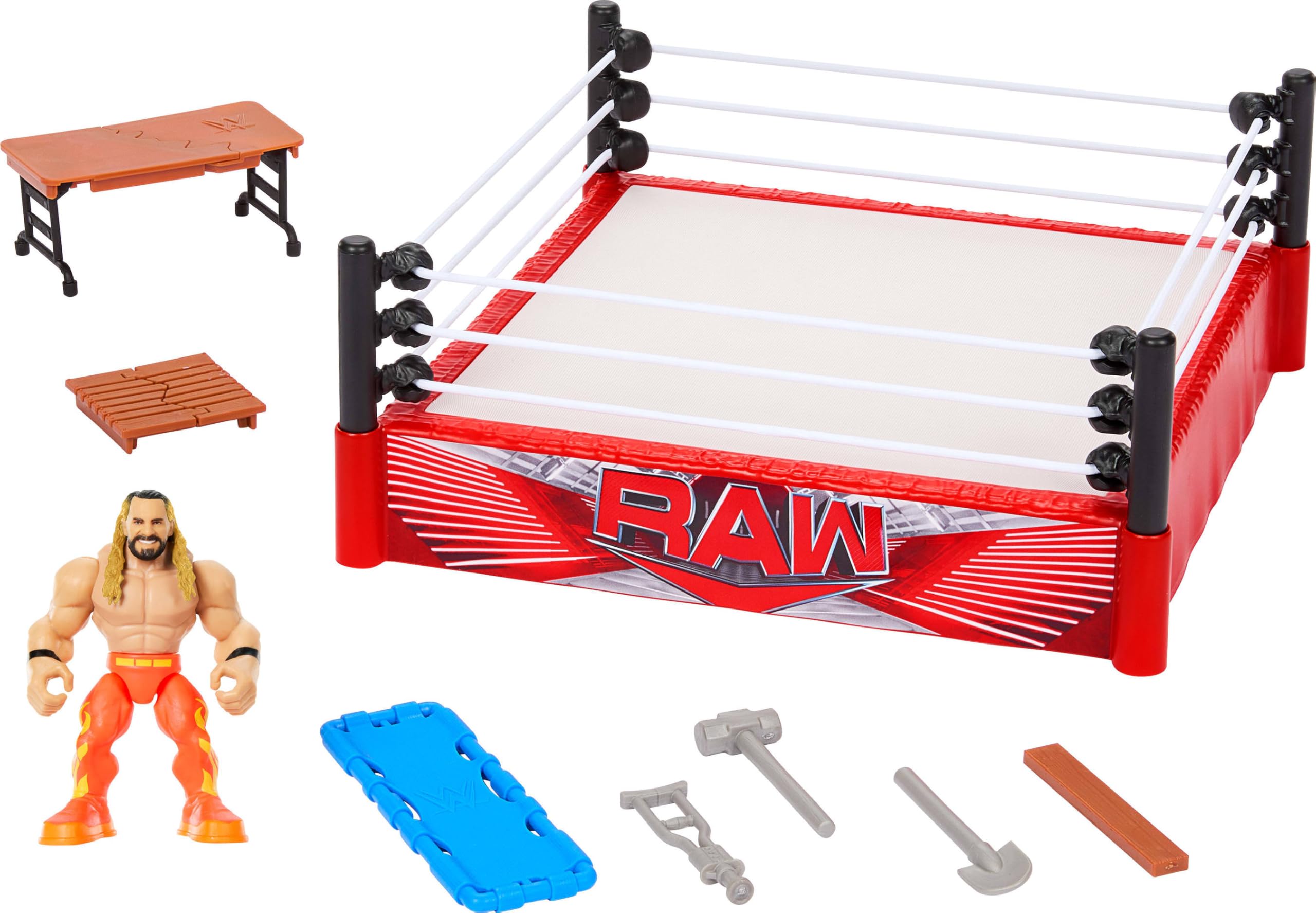 Foto 1 | Anillo De Rebote Playset Mattel Wwe Knuckle Crunchers Con Figura - Venta Internacional.