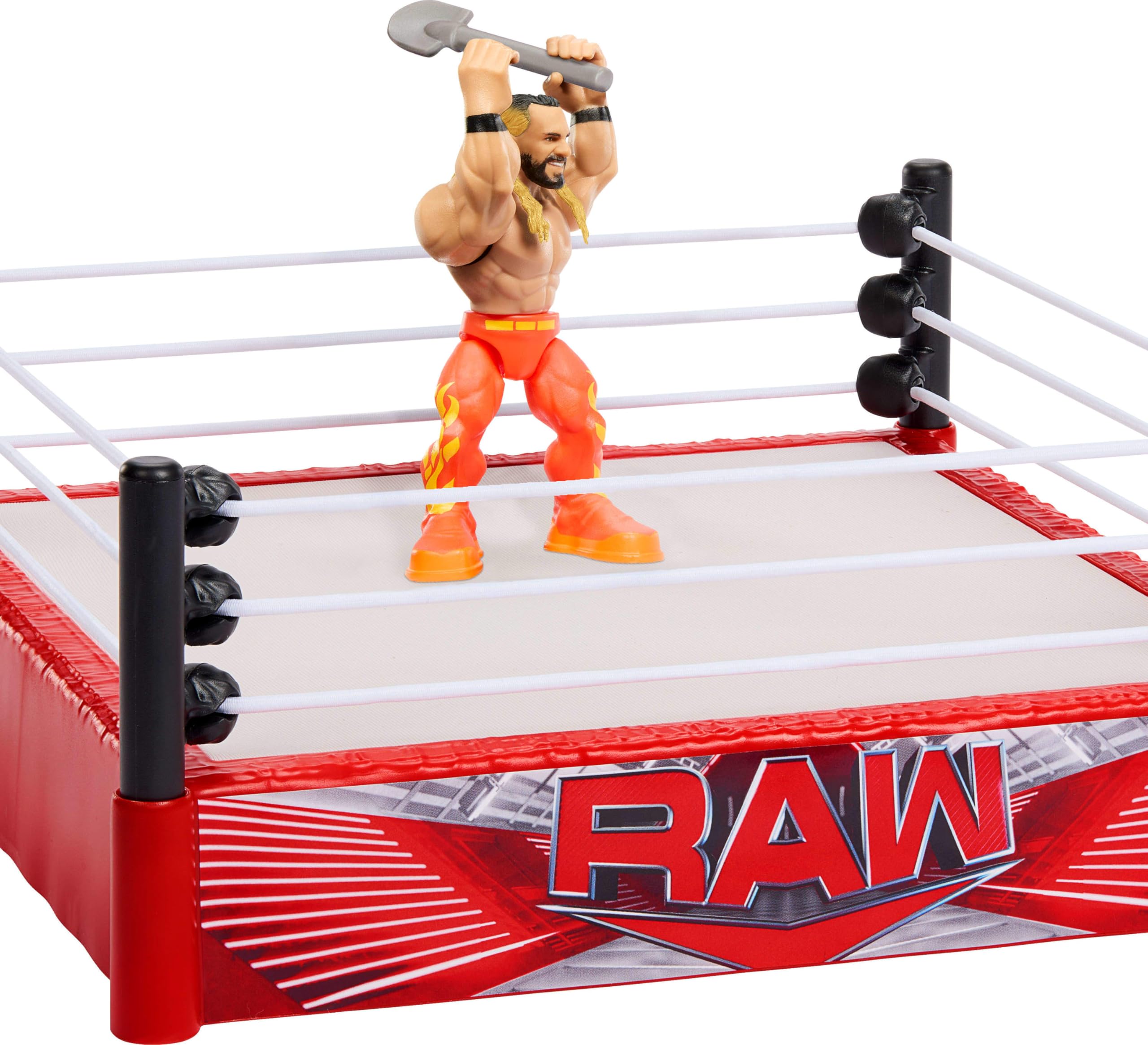 Foto 3 | Anillo De Rebote Playset Mattel Wwe Knuckle Crunchers Con Figura - Venta Internacional.