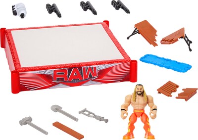 Foto 4 | Anillo De Rebote Playset Mattel Wwe Knuckle Crunchers Con Figura - Venta Internacional.