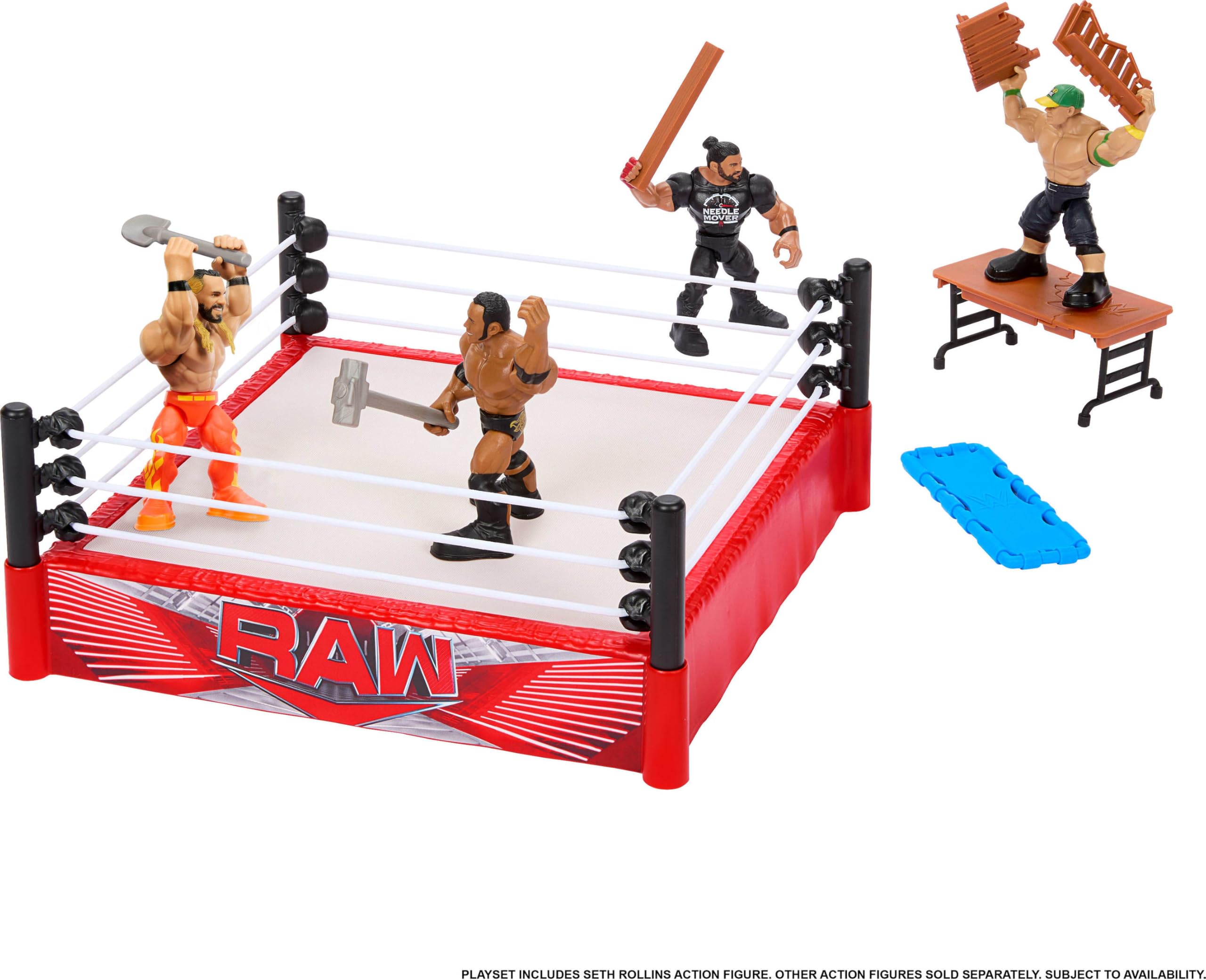 Foto 5 | Anillo De Rebote Playset Mattel Wwe Knuckle Crunchers Con Figura - Venta Internacional.