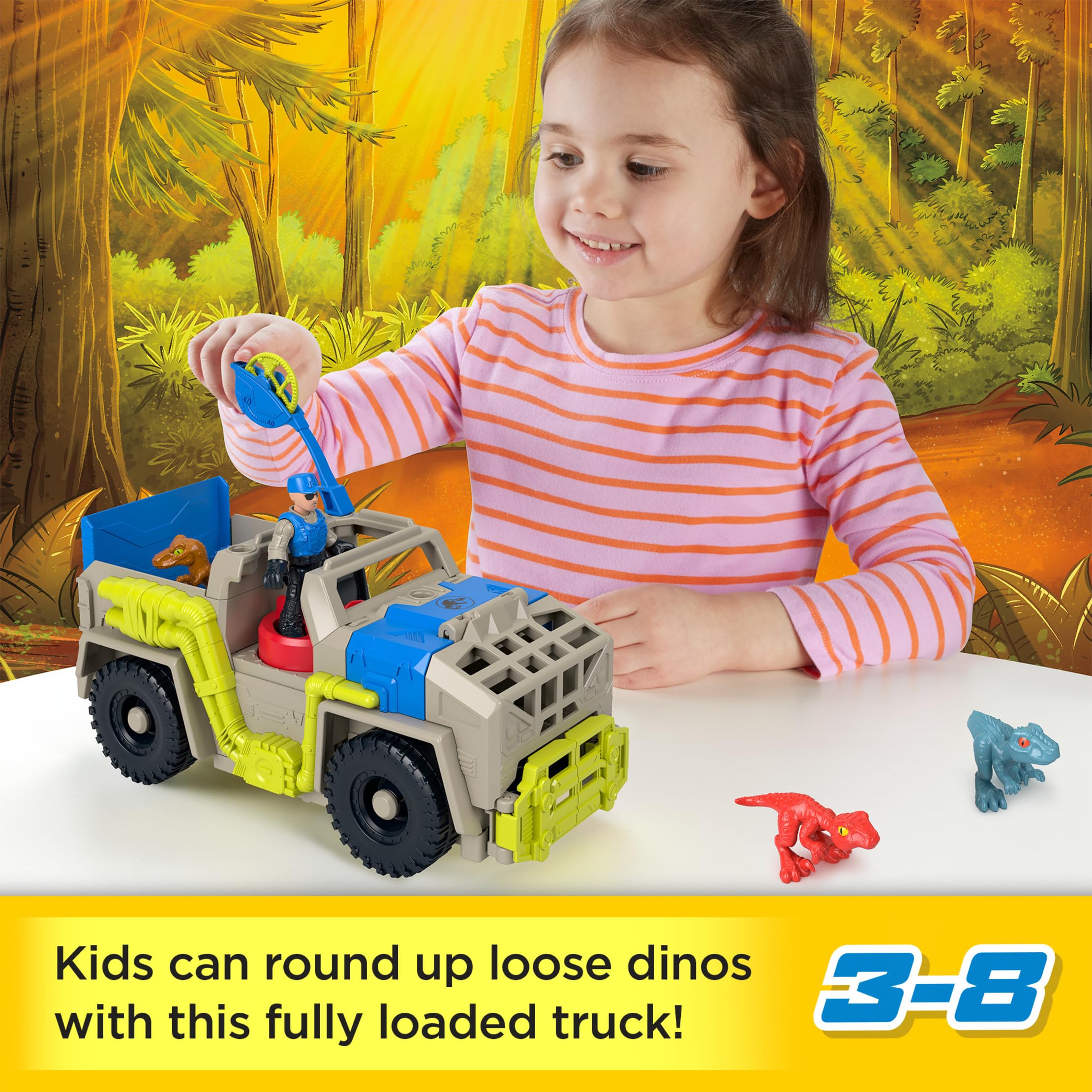 Foto 2 | Camión Dinosaurio Imaginext Jurassic World De Toy Fisher-price Durante Más De 3 Años - Venta Internacional.