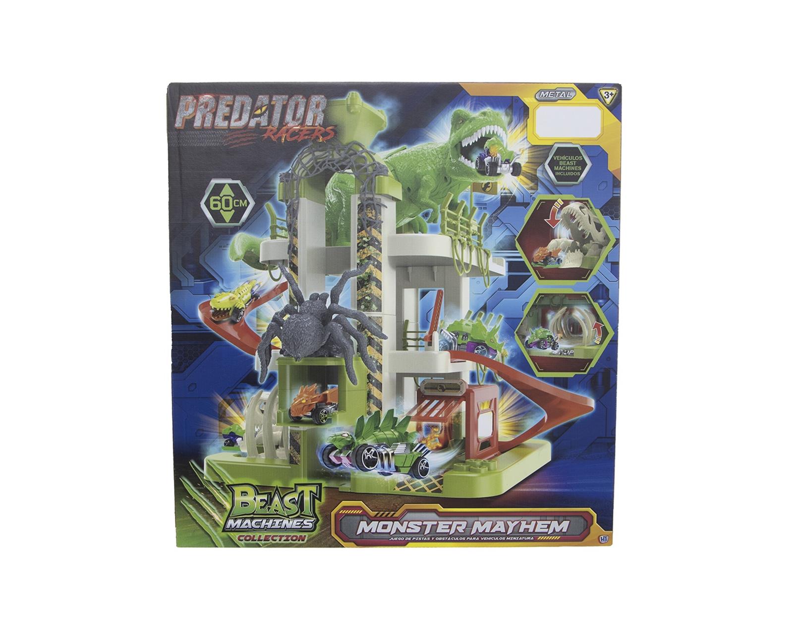 Set de Pista y Coche de Juguete Predator Racers Rex Garace Attack 51 cm de Alto