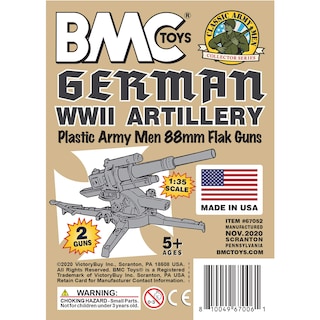 Foto 6 | Artillería Alemana Toy Bmc Classic, 88 Mm, Artillería, 2 Unidades, Plástico Tostado - Venta Internacional.