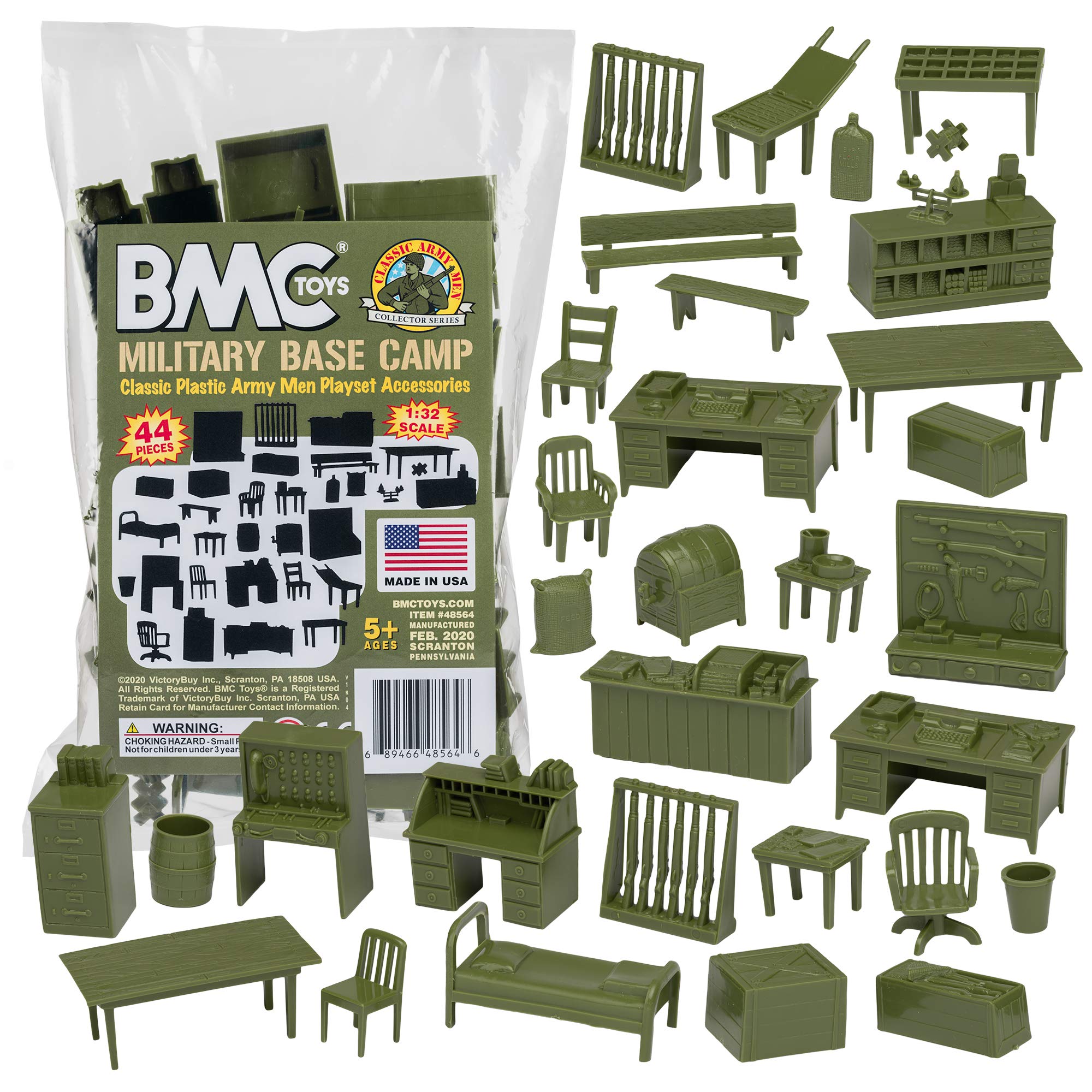 Campamento Base Militar Playset Bmc Classic Marx Con 44 Militares - Venta Internacional.