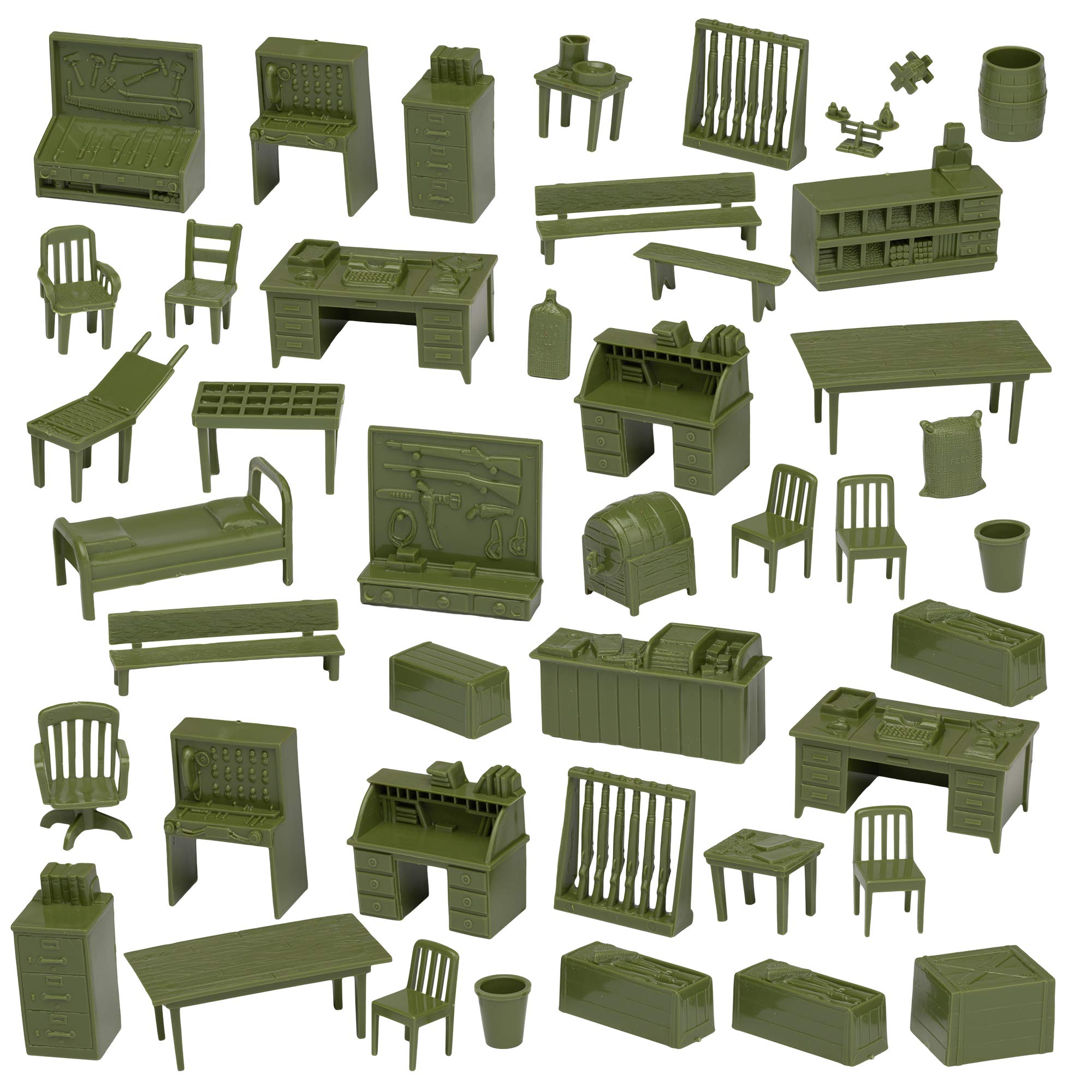 Foto 3 pulgar | Campamento Base Militar Playset Bmc Classic Marx Con 44 Militares - Venta Internacional.