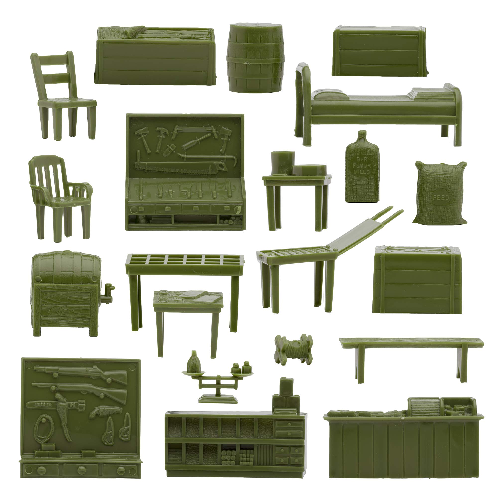 Foto 5 pulgar | Campamento Base Militar Playset Bmc Classic Marx Con 44 Militares - Venta Internacional.