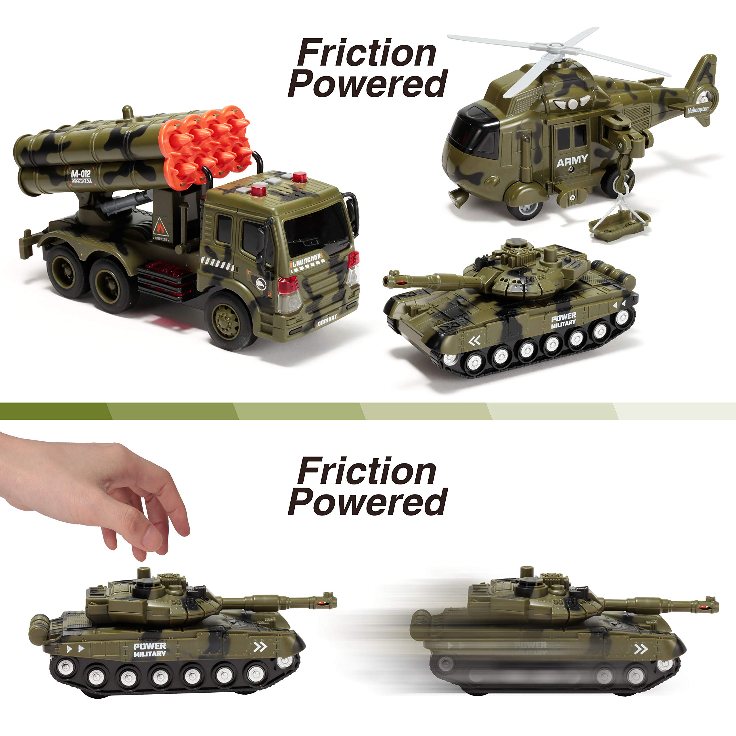 Foto 6 pulgar | Vehículo Militar Toy Joyin 3 en 1 con Sirena Propulsado por Fricción con Figuras - Venta Internacional