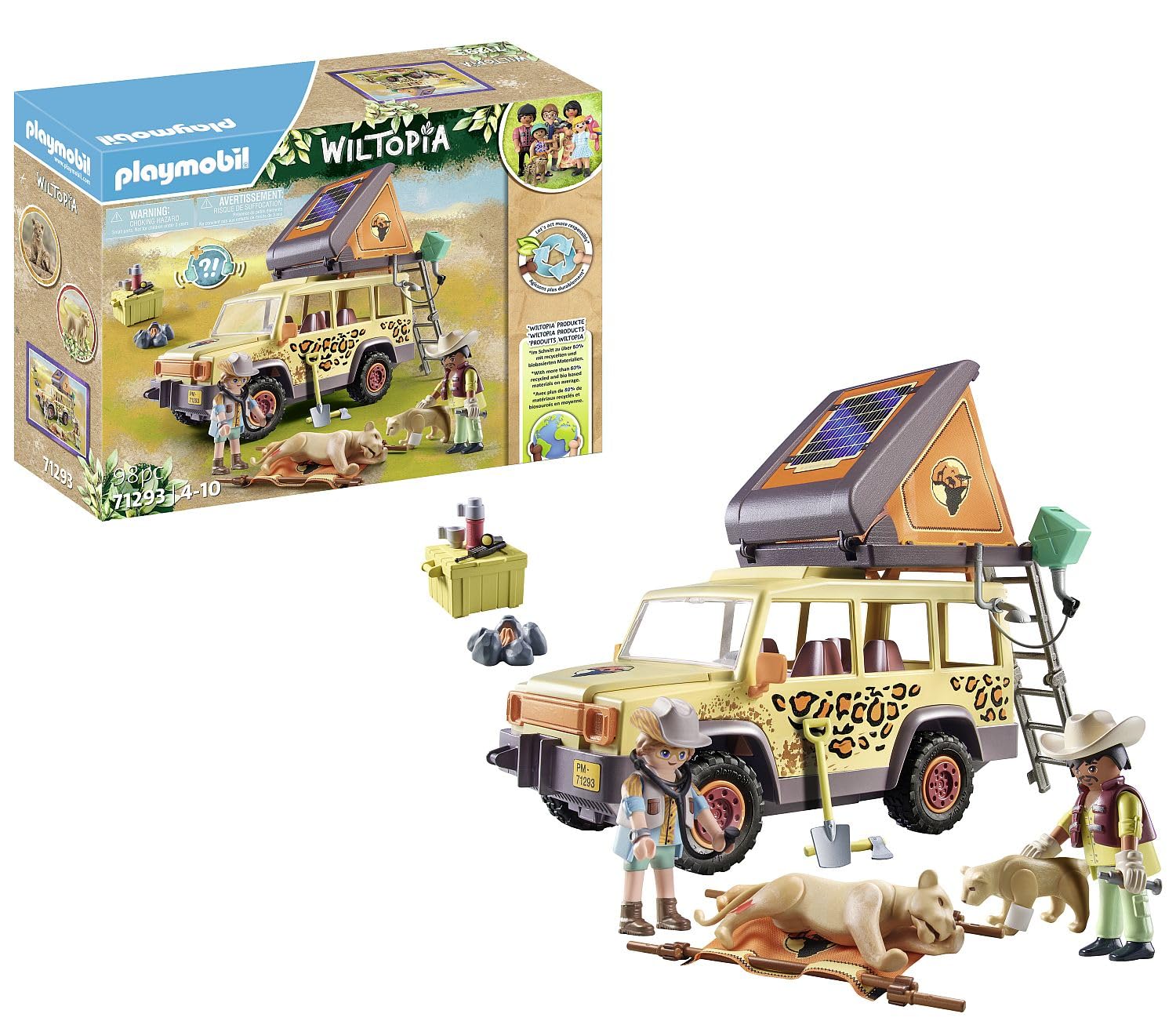 Foto 2 pulgar | Vehículo De Travesía Playmobil De Juguete Con Leones - Venta Internacional.
