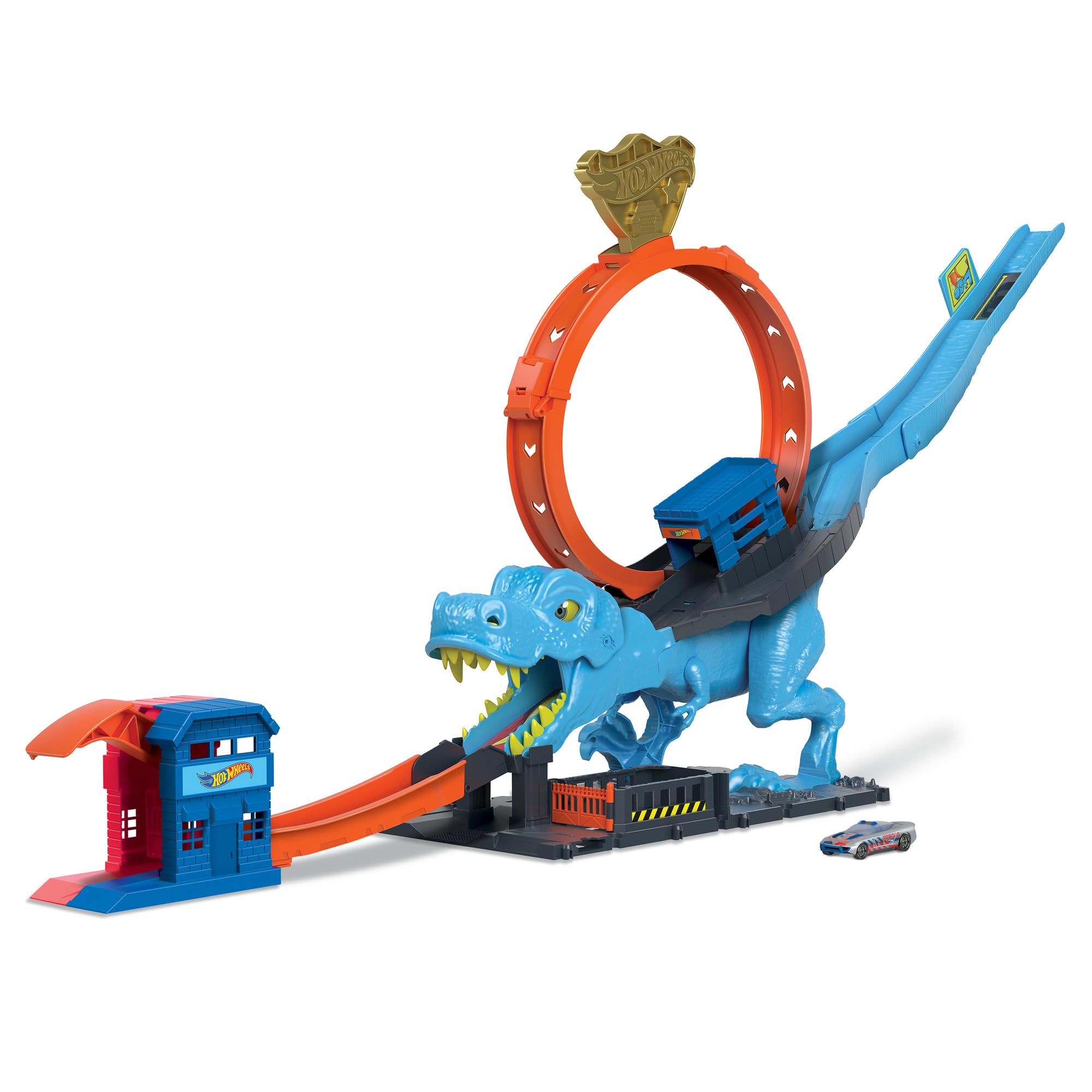 Foto 2 pulgar | Set De Atletismo Hot Wheels City Con 1 Coche De Juguete T-rex Loop Stunt - Venta Internacional.