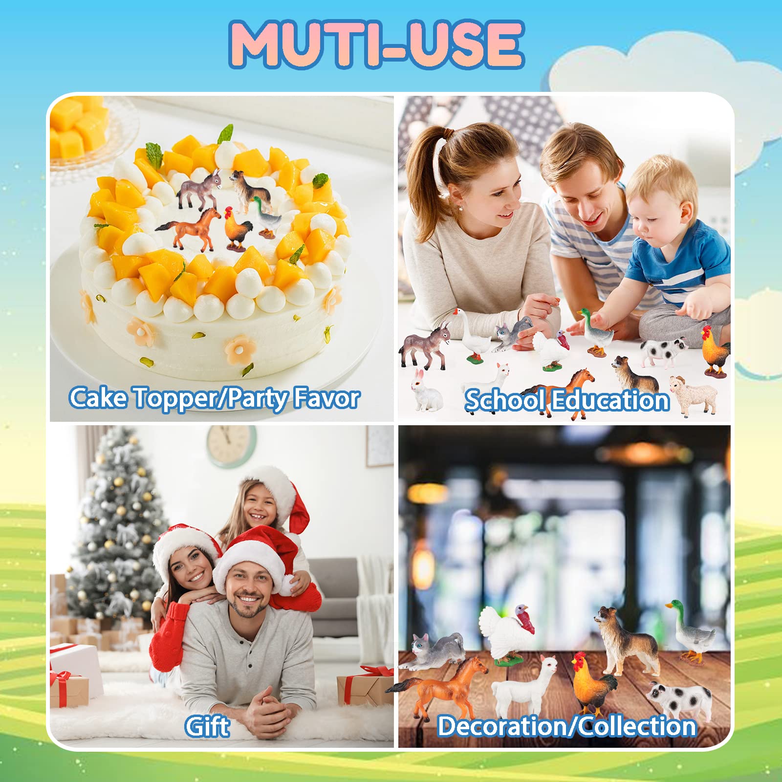 Foto 4 | Farm Animal Toys Rcomg, 12 Unidades, Para Niños, Con Detalles Realistas - Venta Internacional.