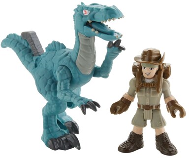 Foto 1 | Figuras Fisher Price Jurassic World Muldoon y Raptor-Venta Internacional