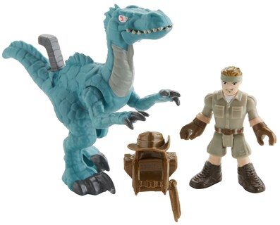 Foto 3 | Figuras Fisher Price Jurassic World Muldoon y Raptor-Venta Internacional