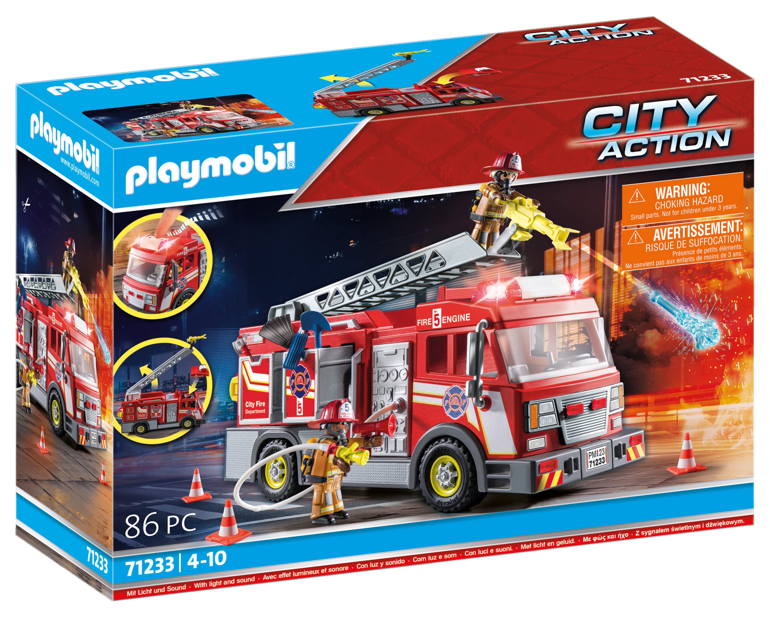 Foto 1 | Camión De Bomberos Playmobil Con Accesorios Y 2 Figuras - Venta Internacional.
