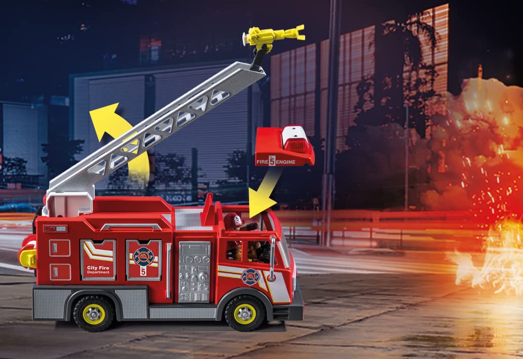 Foto 4 | Camión De Bomberos Playmobil Con Accesorios Y 2 Figuras - Venta Internacional.