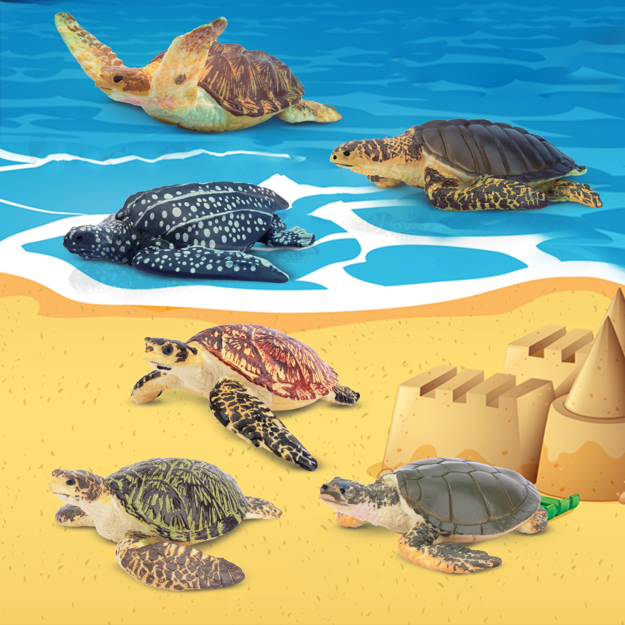 Foto 7 pulgar | Figuras De Animales Toymany Sea Turtle, 6 Unidades, Para Niños Mayores De 3 Años - Venta Internacional.