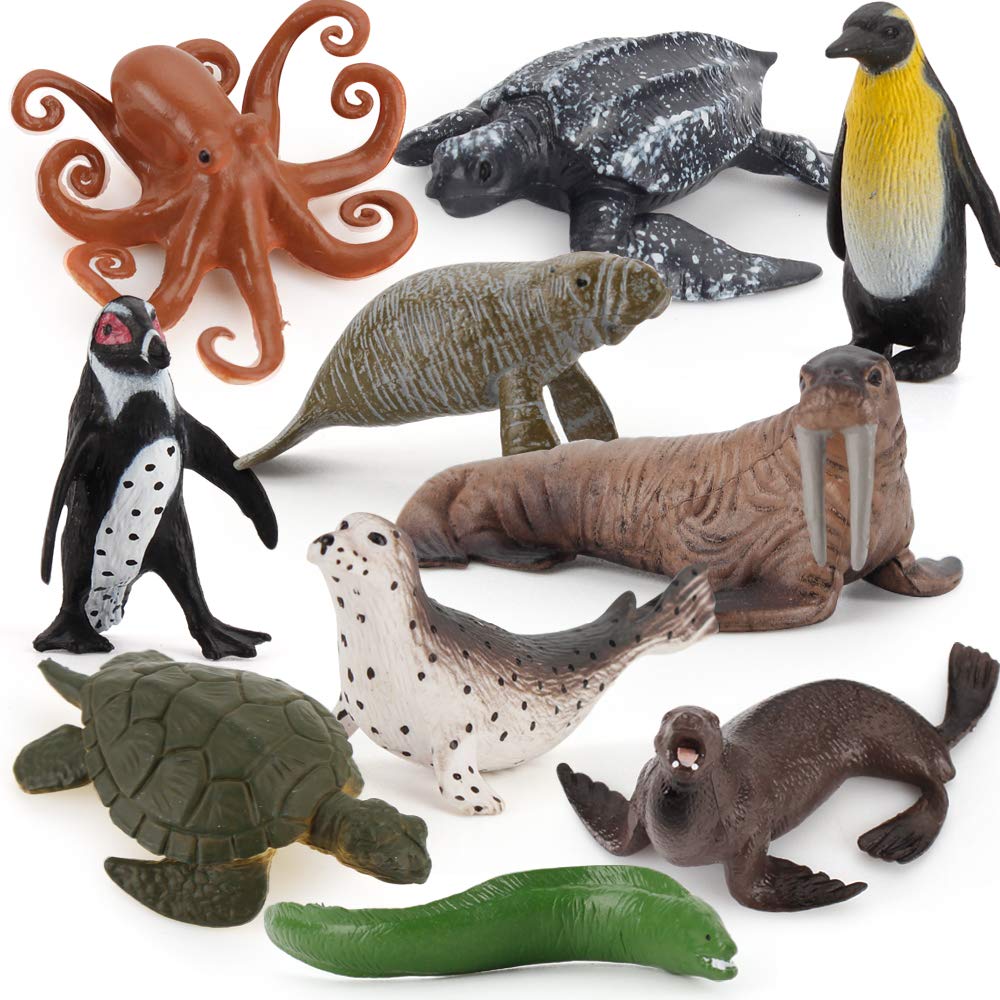 Foto 2 pulgar | Mini Set De Figuras De Animales Marinos, Marinos Y Oceánicos, 10 Unidades Para Niños - Venta Internacional.