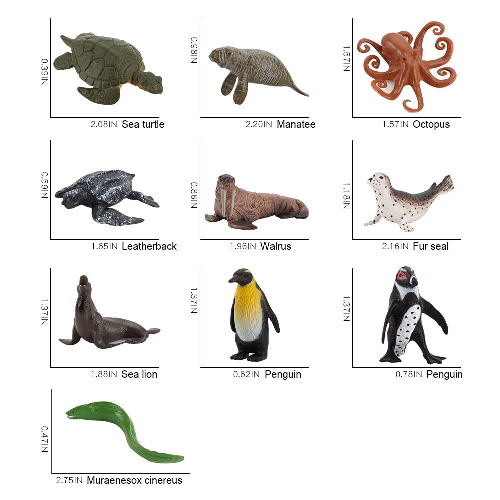 Foto 5 | Mini Set De Figuras De Animales Marinos, Marinos Y Oceánicos, 10 Unidades Para Niños - Venta Internacional.