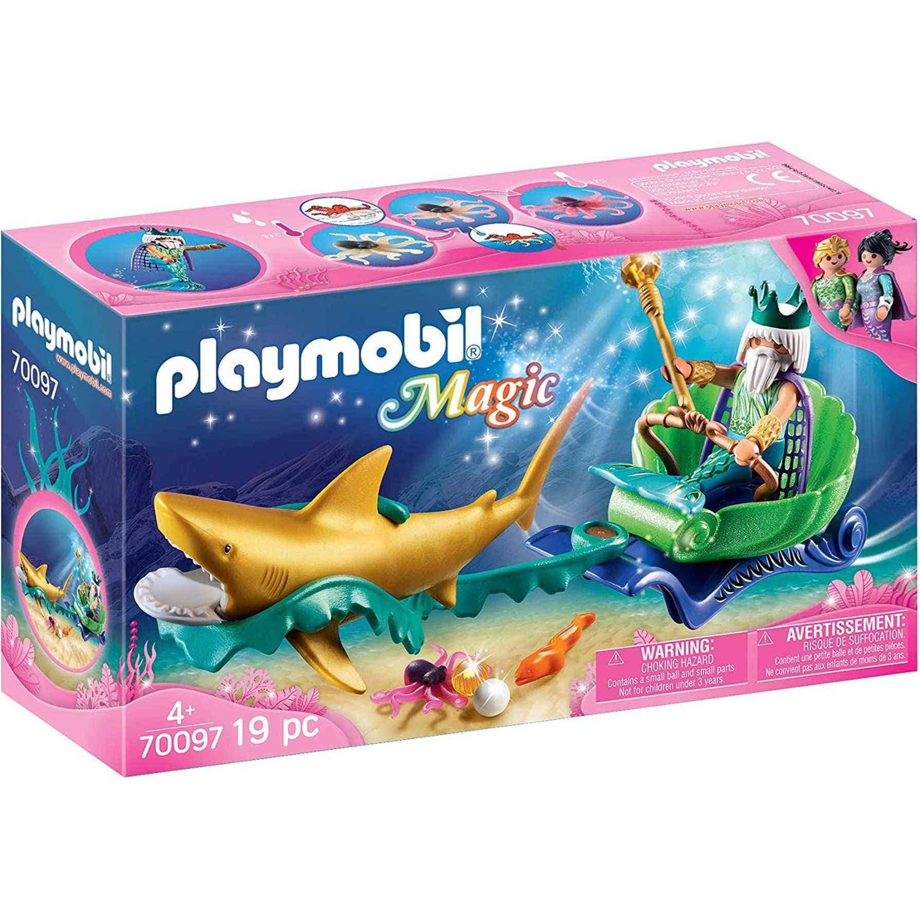 Juguete Playmobil Mermaid King Of The Sea Con Carruaje De Tiburones - Venta Internacional.