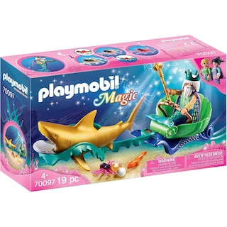 Foto 1 | Juguete Playmobil Mermaid King Of The Sea Con Carruaje De Tiburones - Venta Internacional.
