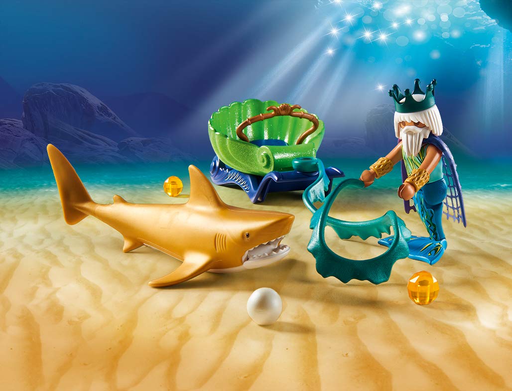 Foto 3 pulgar | Juguete Playmobil Mermaid King Of The Sea Con Carruaje De Tiburones - Venta Internacional.