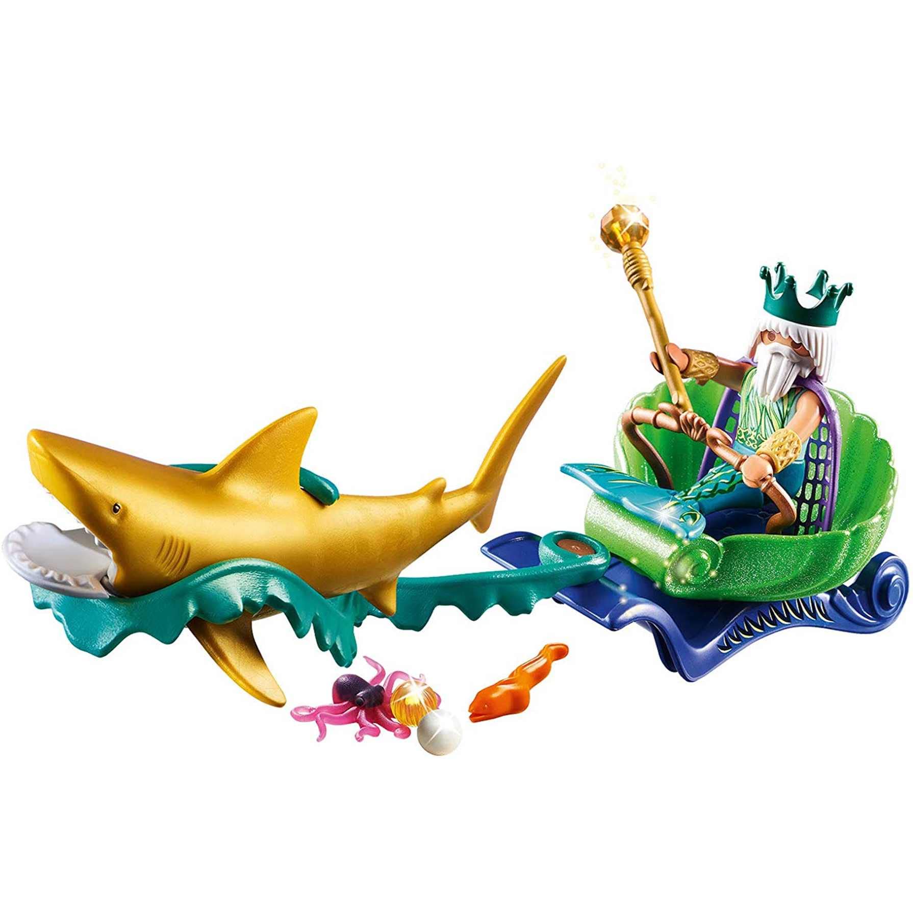 Foto 4 pulgar | Juguete Playmobil Mermaid King Of The Sea Con Carruaje De Tiburones - Venta Internacional.