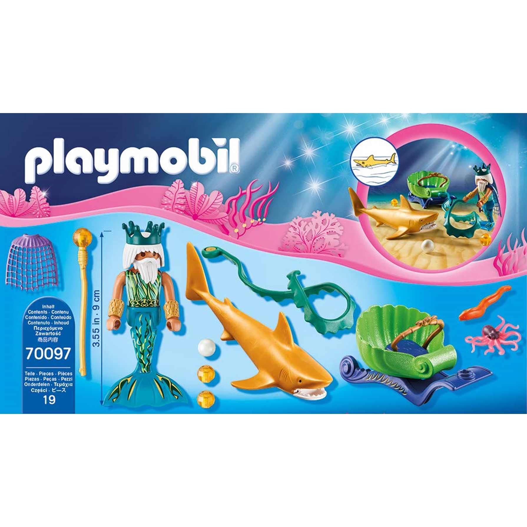 Foto 5 pulgar | Juguete Playmobil Mermaid King Of The Sea Con Carruaje De Tiburones - Venta Internacional.