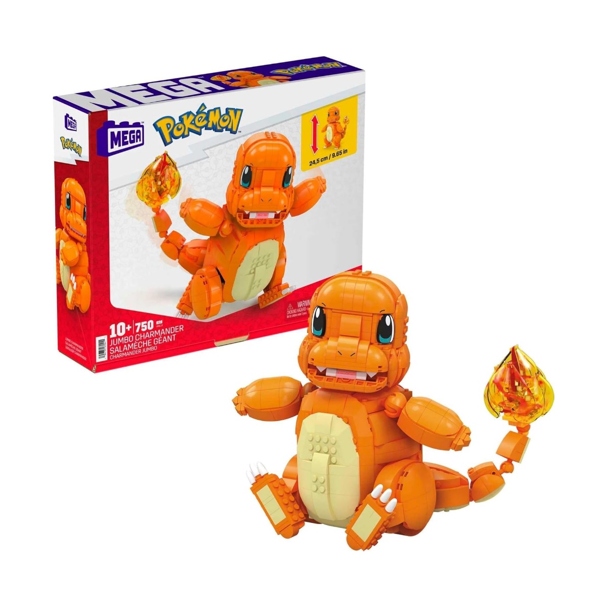 Mega Construx Pokemon Jumbo Charmander 750 Piezas Mattel Hhl13