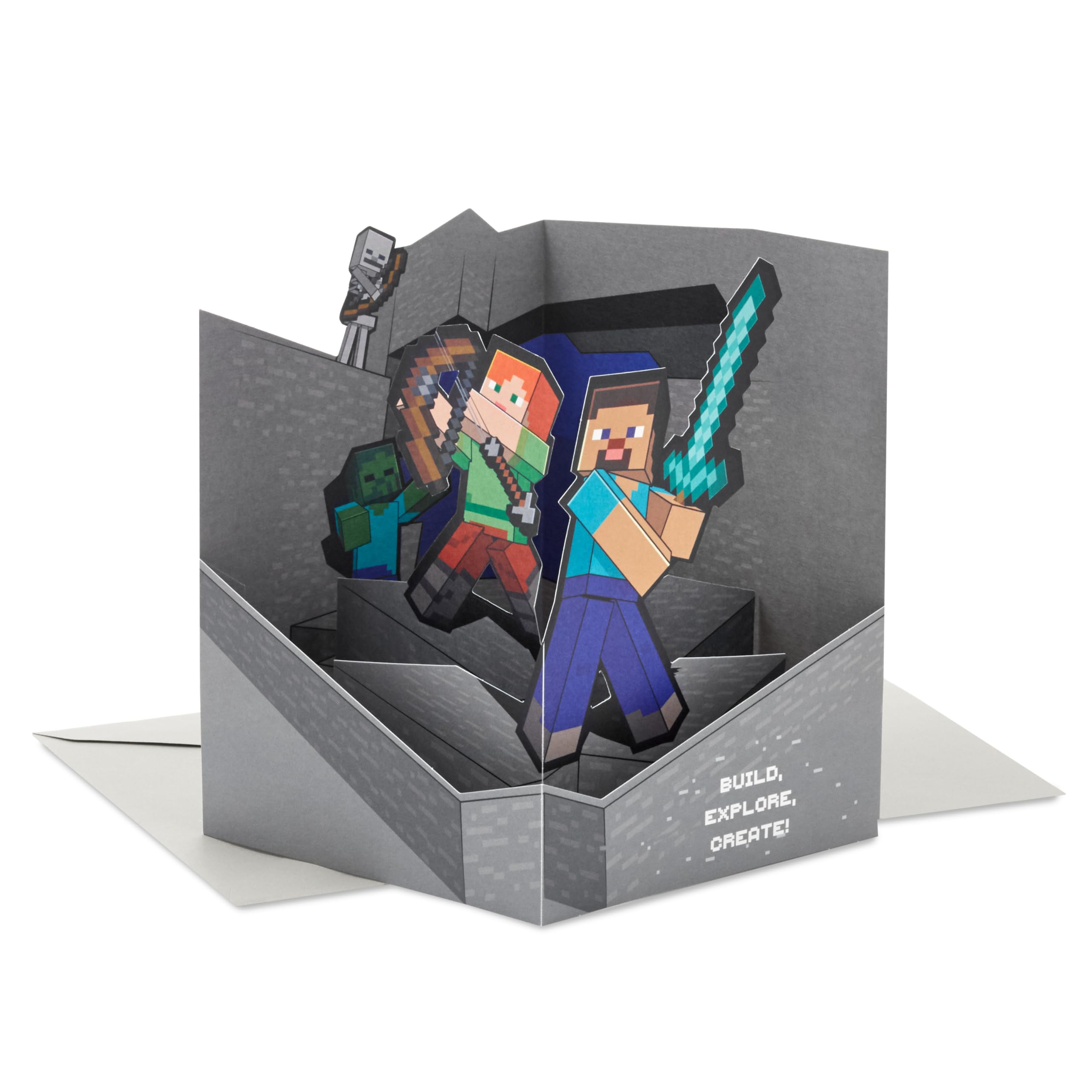 Foto 1 | Tarjeta Desplegable Hallmark Paper Wonder Minecraft Para Niños/jugadores - Venta Internacional.