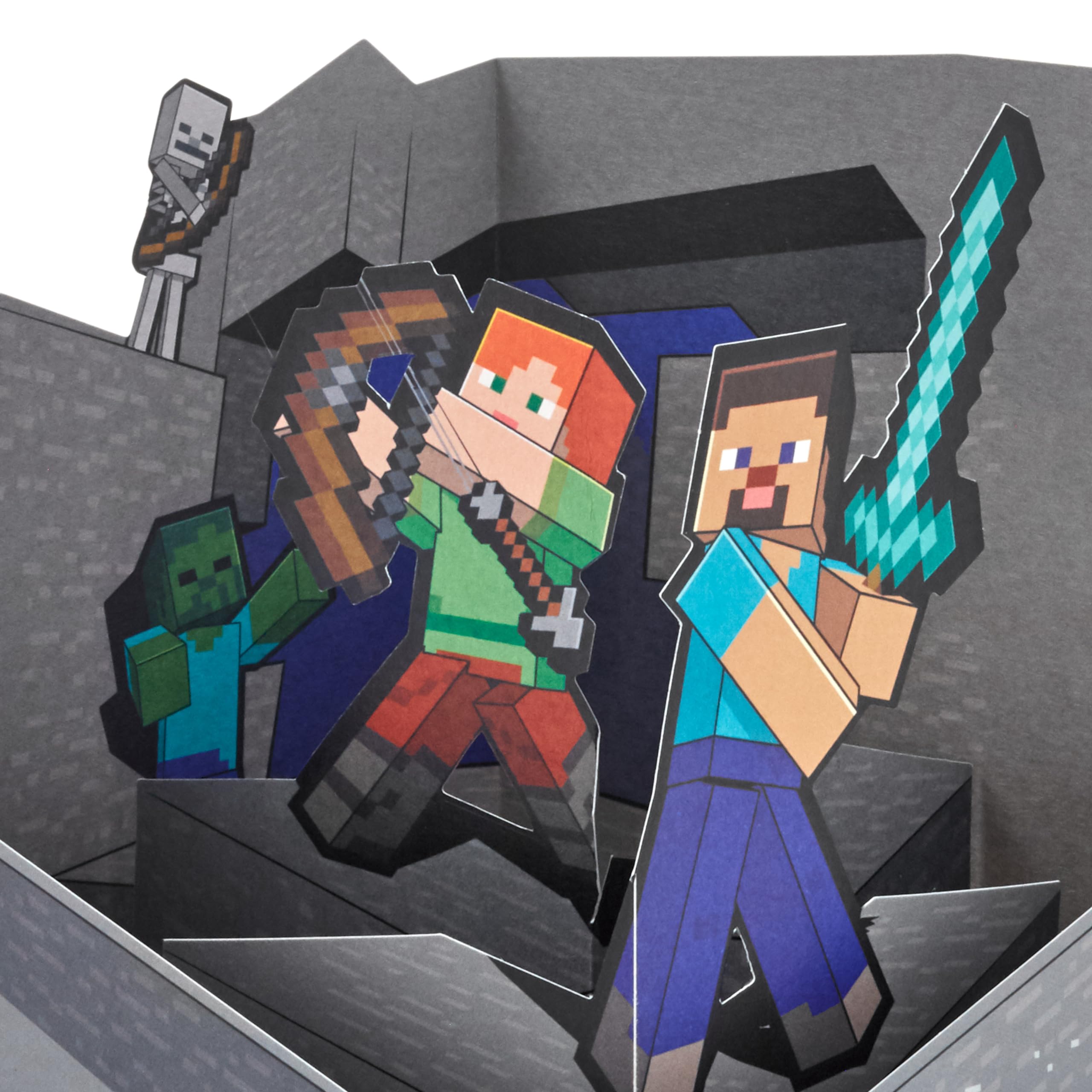 Foto 5 pulgar | Tarjeta Desplegable Hallmark Paper Wonder Minecraft Para Niños/jugadores - Venta Internacional.