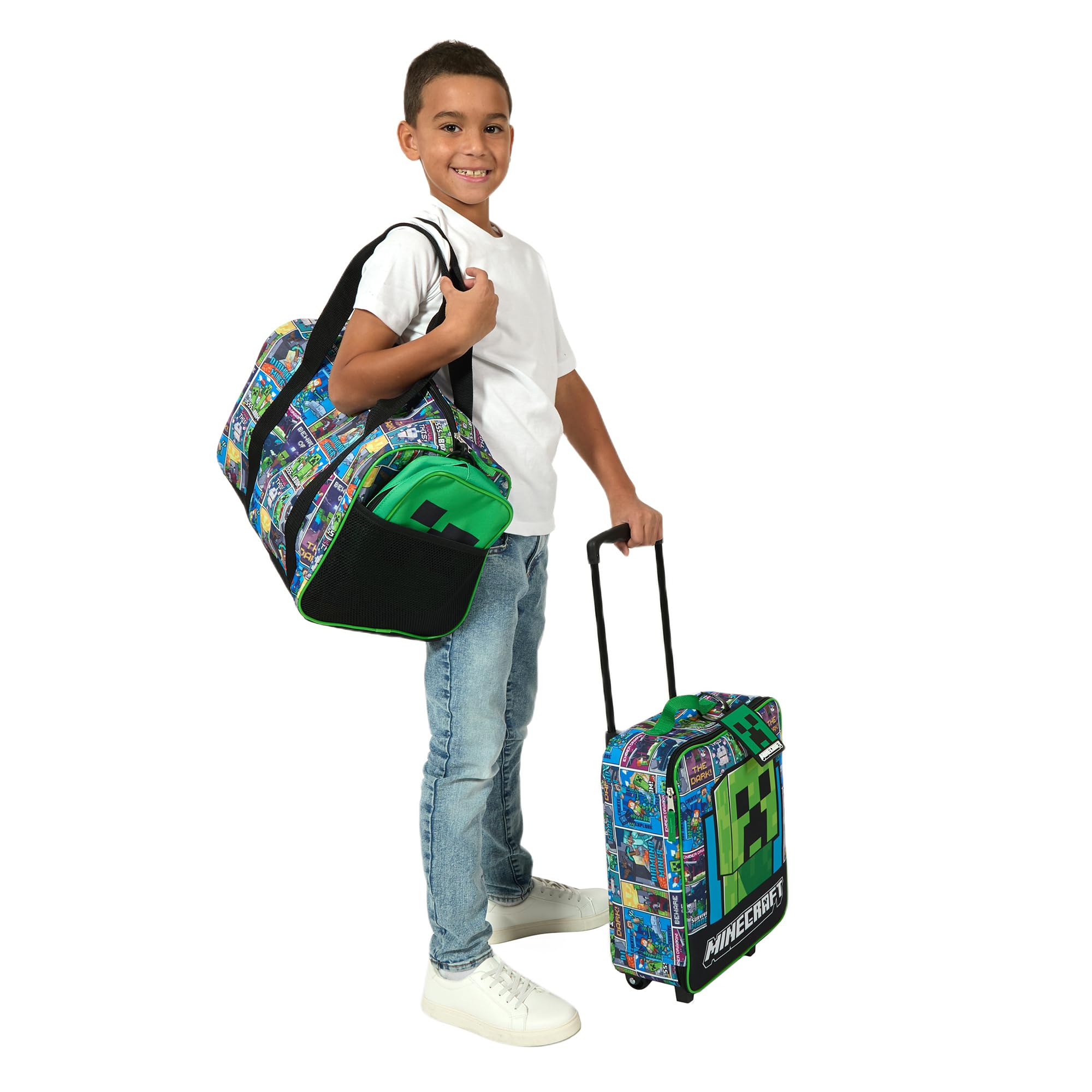 Foto 8 pulgar | Set De Viaje Bioworld Minecraft Creeper Youth, 4 Piezas, 14 Pulgadas - Venta Internacional.