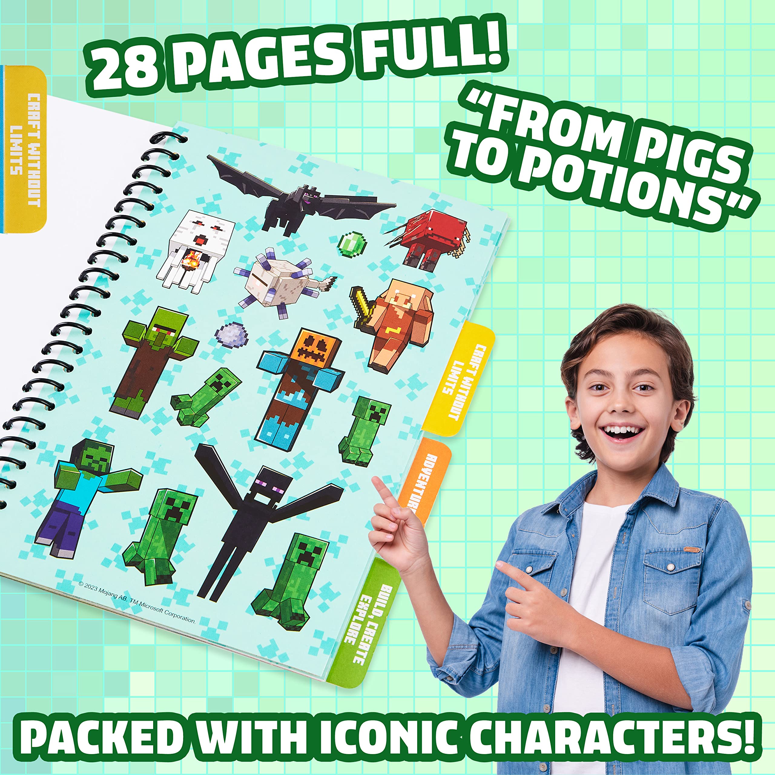 Foto 5 pulgar | Libro De Pegatinas Minecraft Para Niños Con Más De 1000 Pegatinas Y 28 Hojas - Venta Internacional.