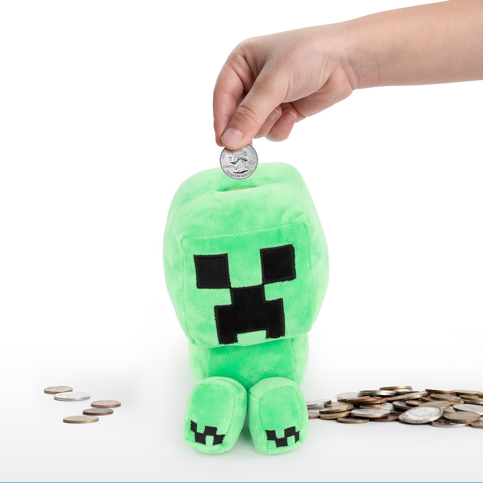 Banco De Monedas De Peluche Jay Franco Minecraft Creeper Para Decoración Infantil - Venta Internacional.