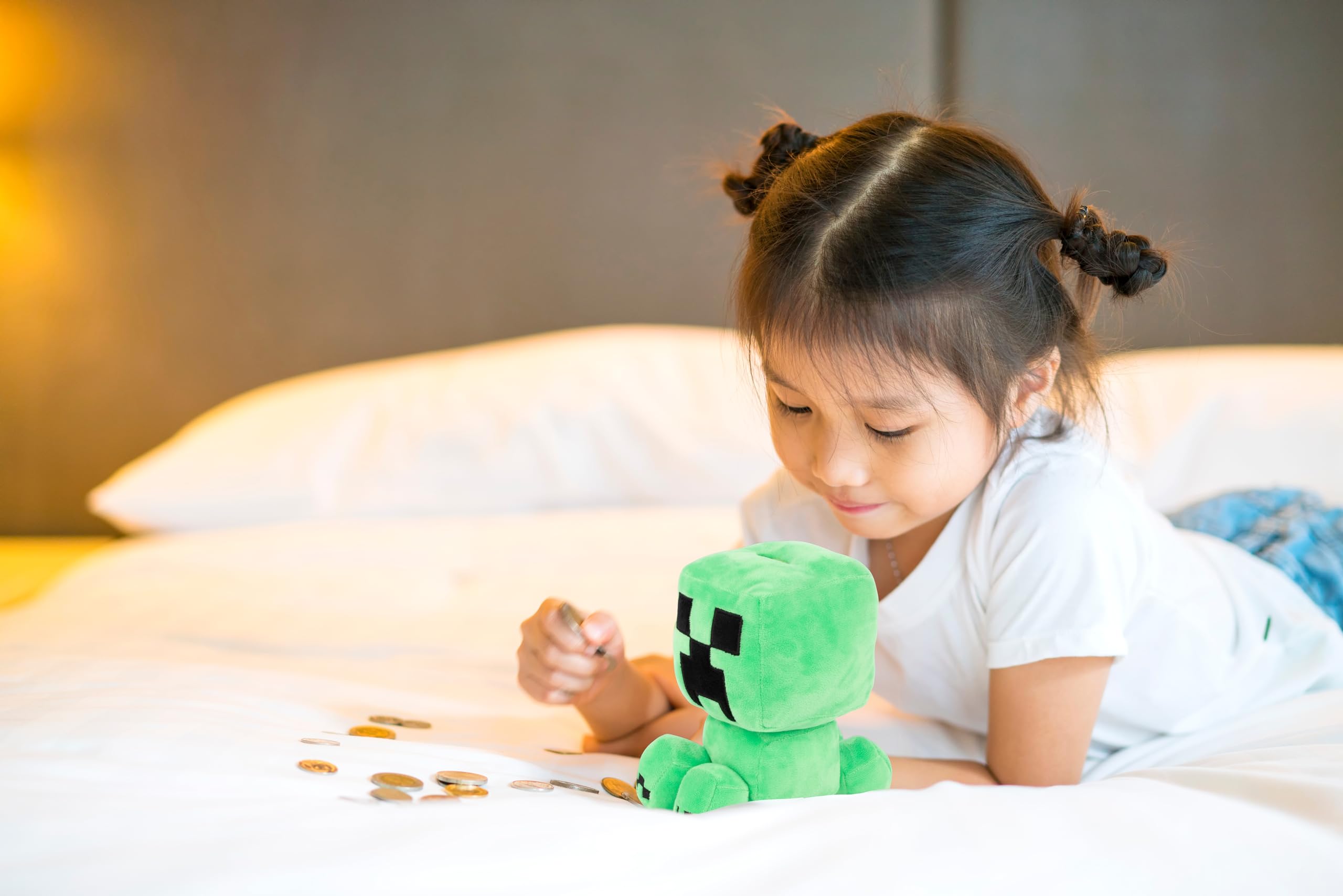 Foto 3 | Banco De Monedas De Peluche Jay Franco Minecraft Creeper Para Decoración Infantil - Venta Internacional.