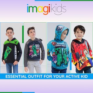 Foto 2 | Sudadera Con Capucha Minecraft Mobs Alex Steve Para Niños Verdes De 7 A 8 Años - Venta Internacional.