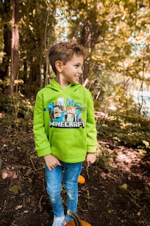 Foto 3 | Sudadera Con Capucha Minecraft Mobs Alex Steve Para Niños Verdes De 7 A 8 Años - Venta Internacional.
