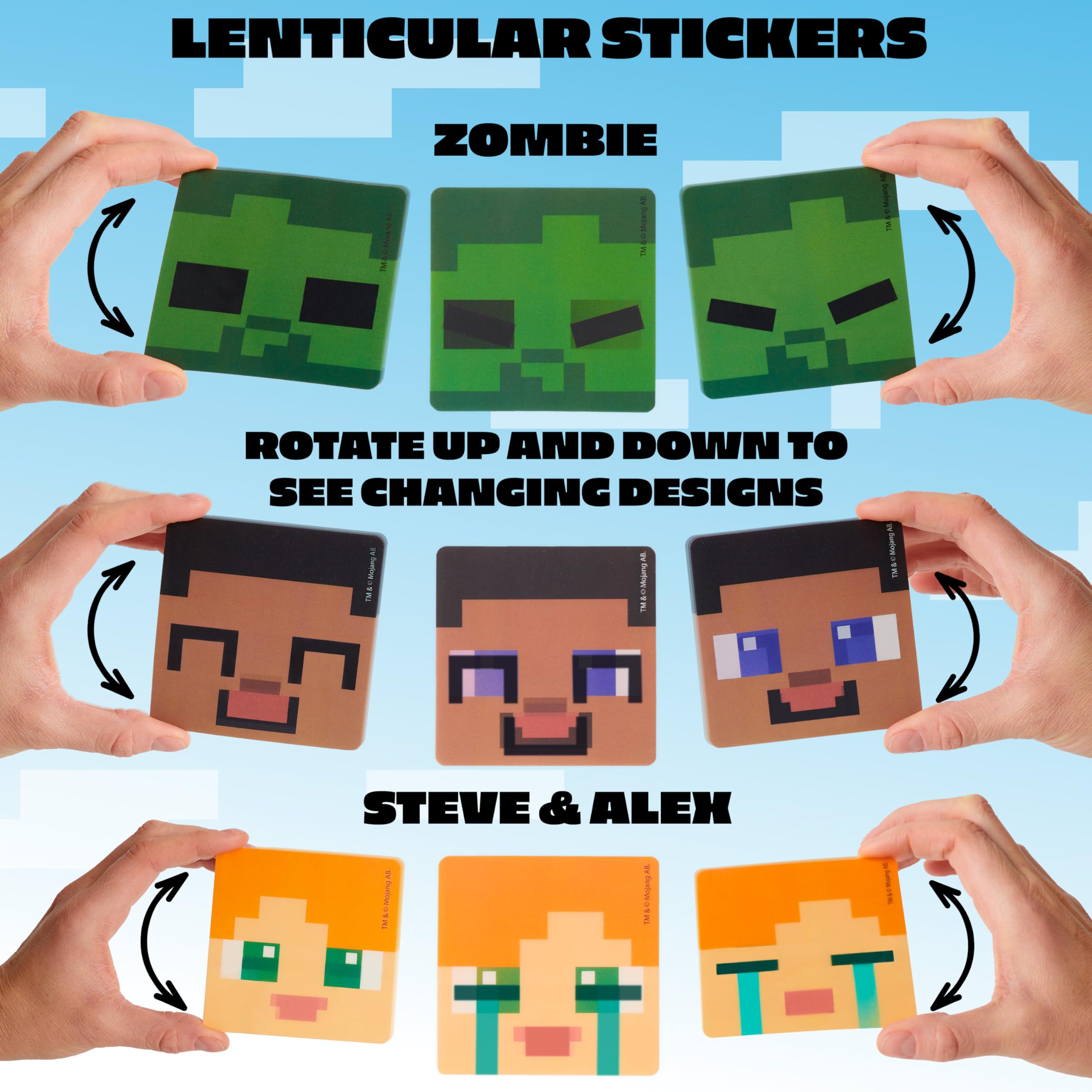 Foto 3 | Pegatinas Minecraft 3d Para Niños, Paquete De 5, Con Licencia Oficial - Venta Internacional.