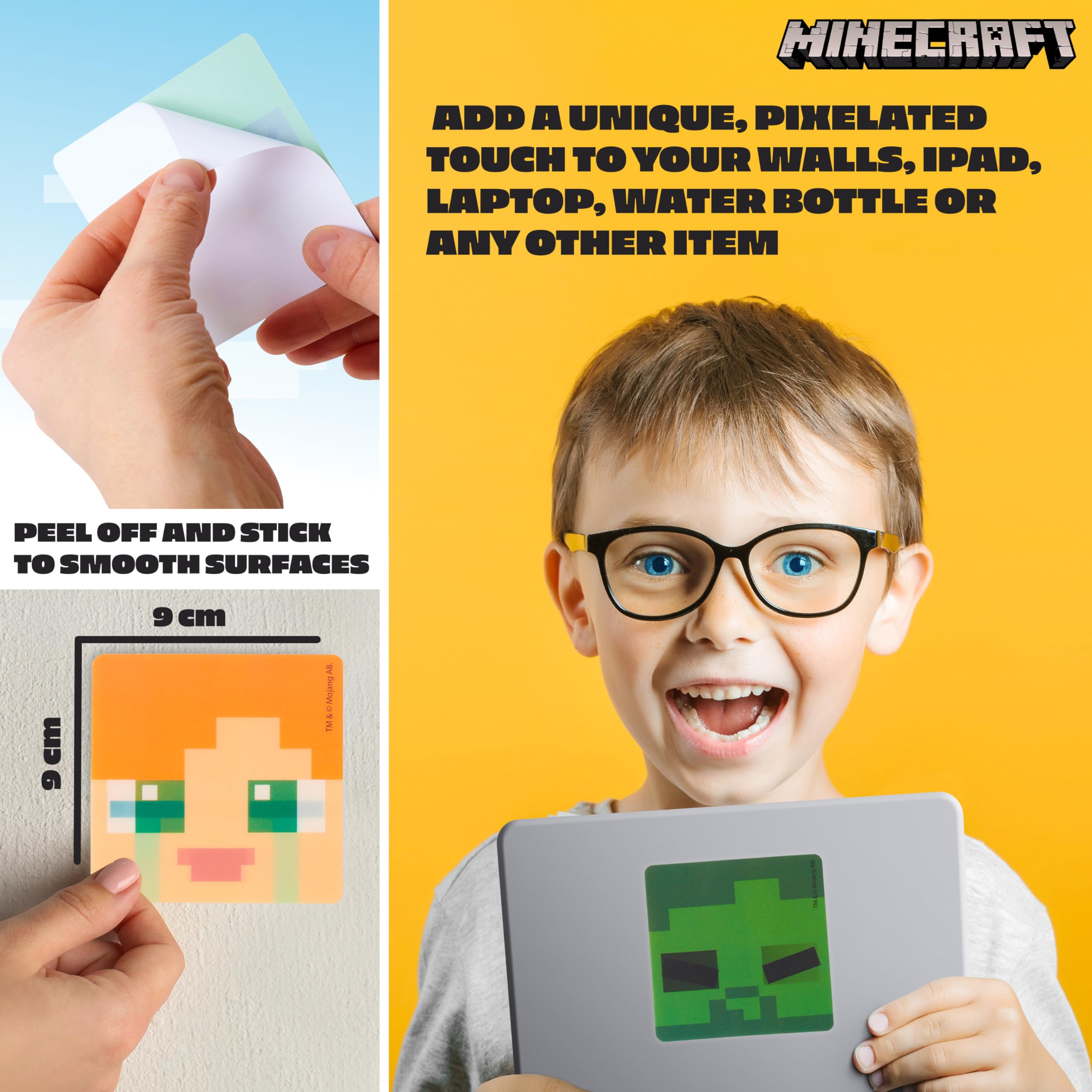 Foto 5 | Pegatinas Minecraft 3d Para Niños, Paquete De 5, Con Licencia Oficial - Venta Internacional.