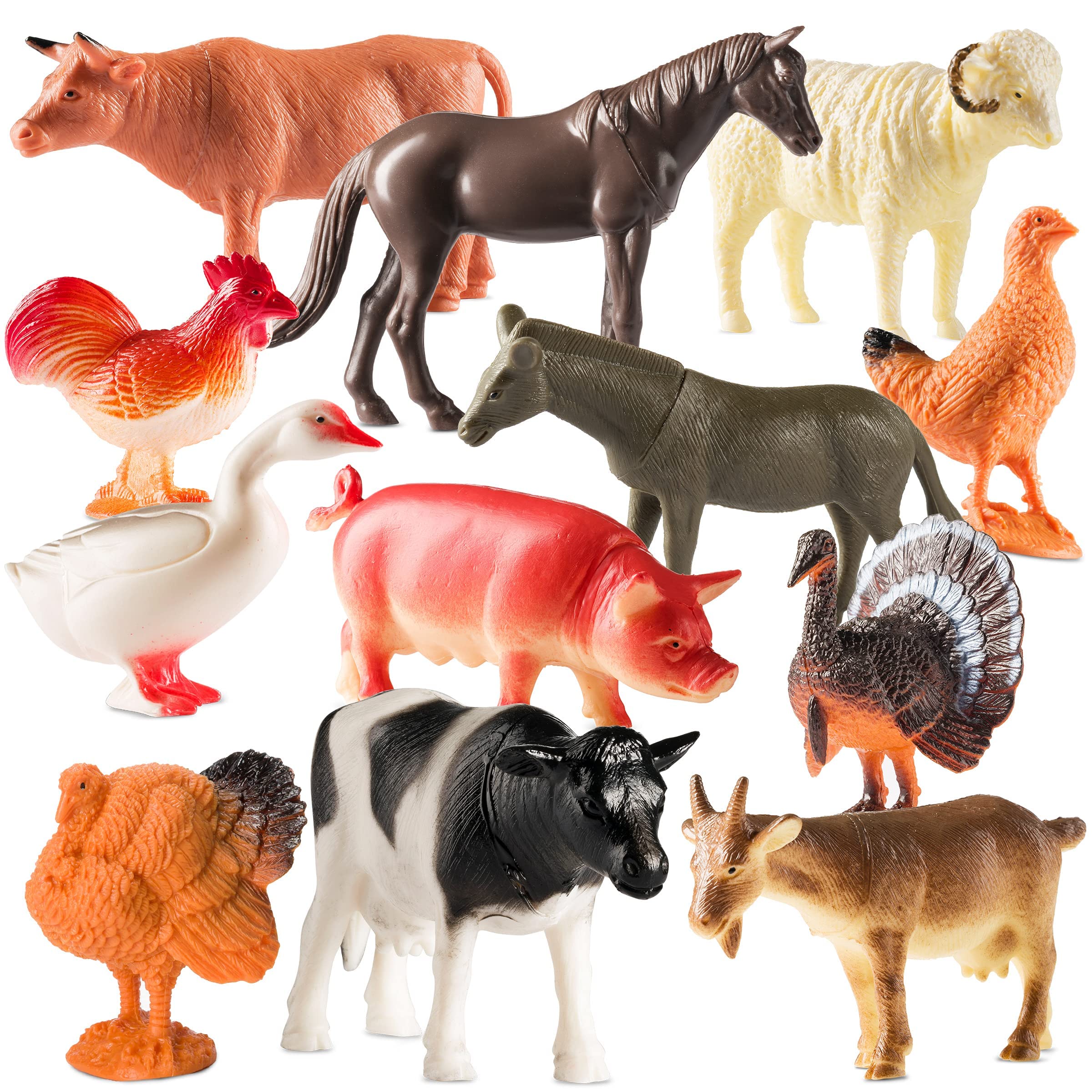 Bed Wina De Farm Animal Toys, Paquete De 12 Unidades, Para Niños, Con Diseño Realista - Venta Internacional.