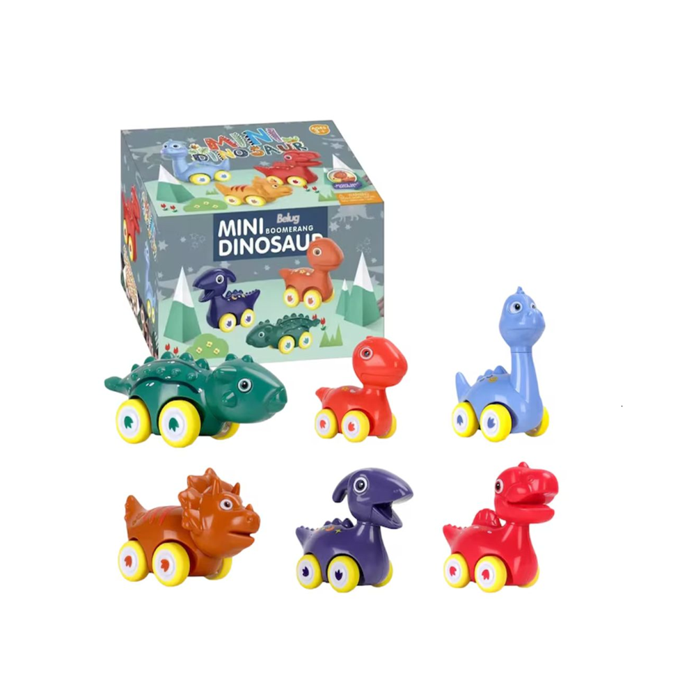 Set De 6 Carritos Belug De Dinosaurios 6 Piezas