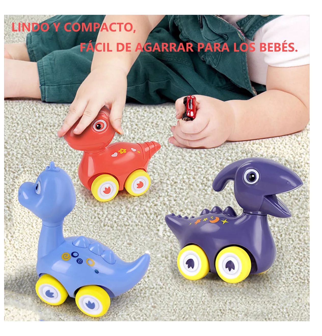 Foto 4 pulgar | Set De 6 Carritos Belug De Dinosaurios 6 Piezas