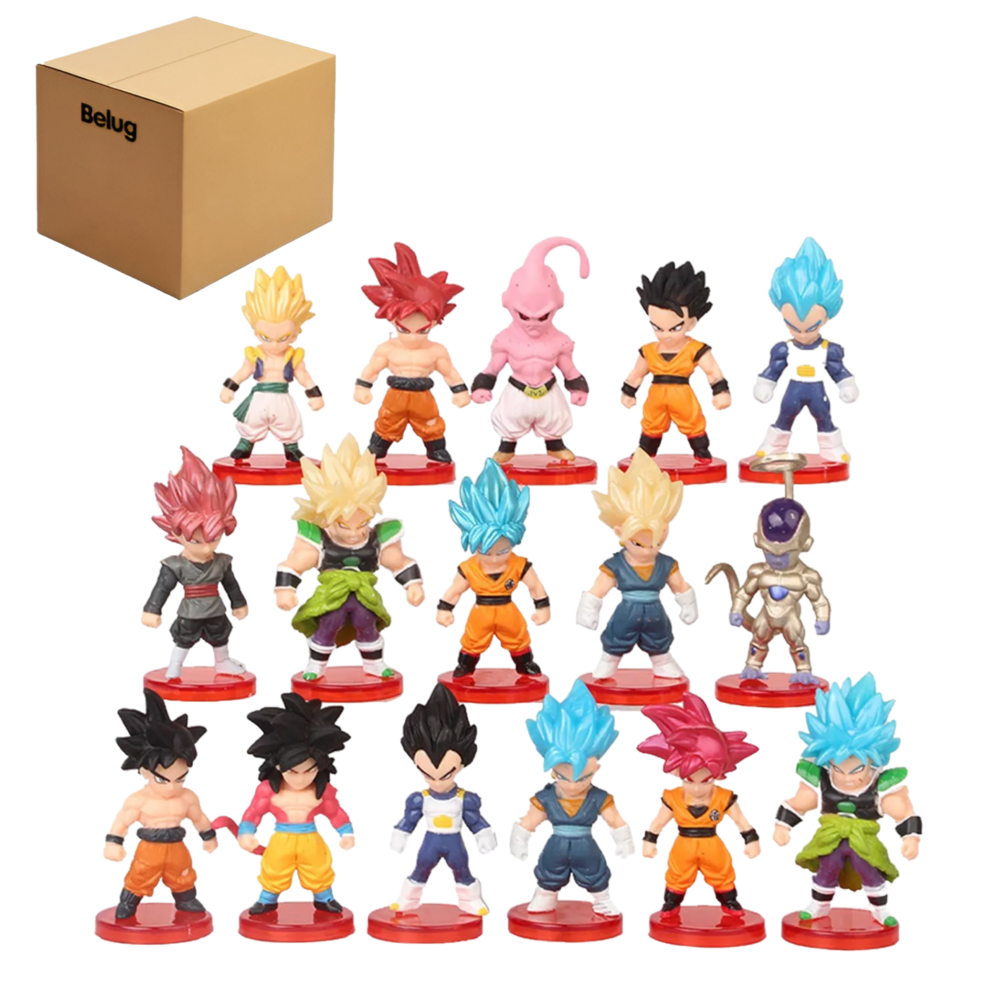 Dragon Ball Juguetes Mini Colección 16 Piezas 7 Cm Goku Etc Belug Multicolor