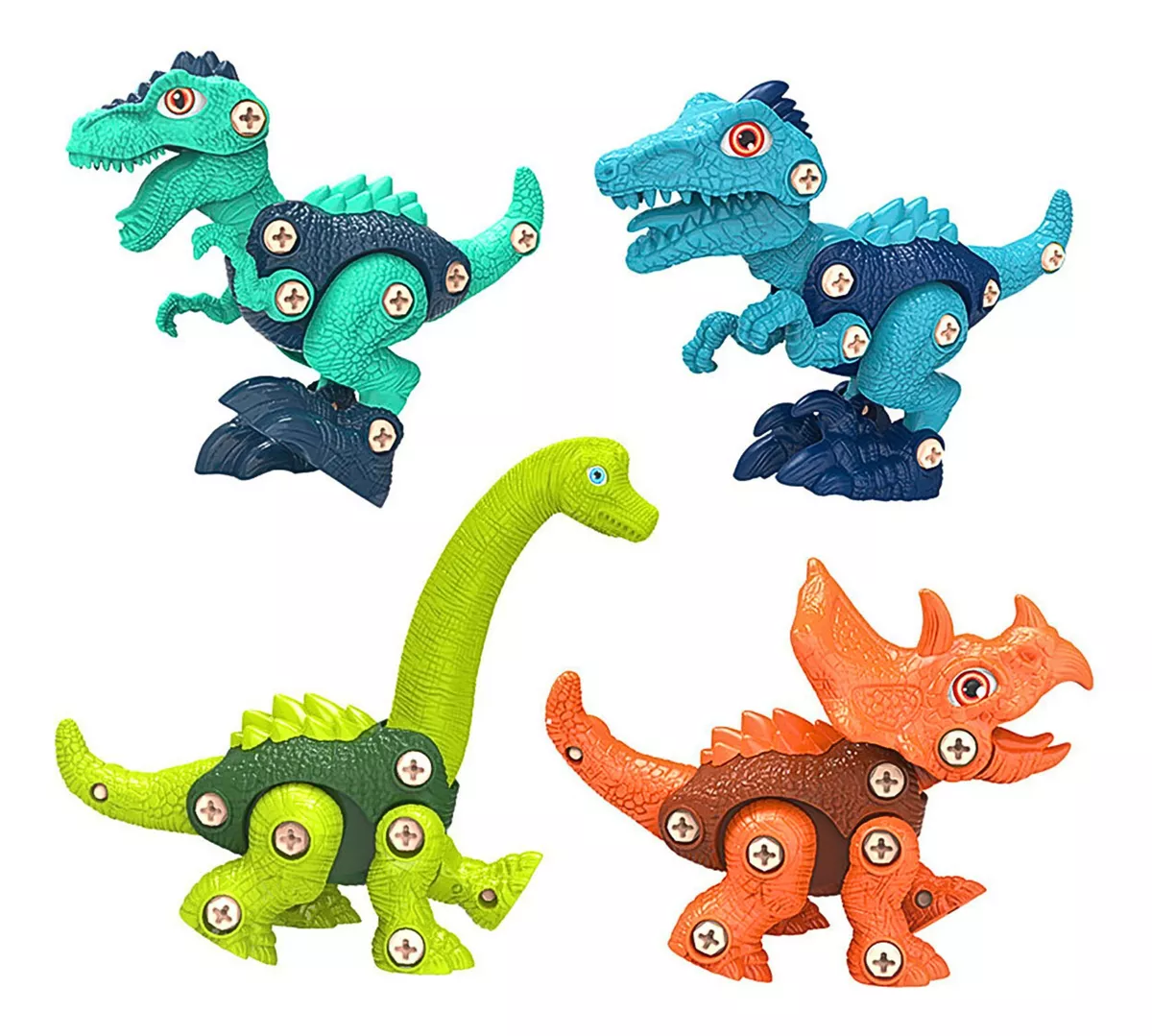 Juguete De Dinosaurios Para Armar Con Taladro 4 Piezas