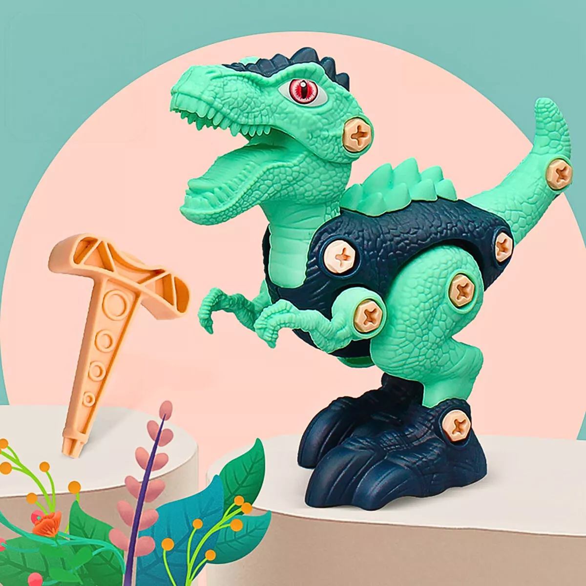Foto 4 pulgar | Juguete De Dinosaurios Para Armar Con Taladro 4 Piezas